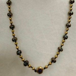 Cloisonne Enamel Barrel Floral Bead Chinese Necklace